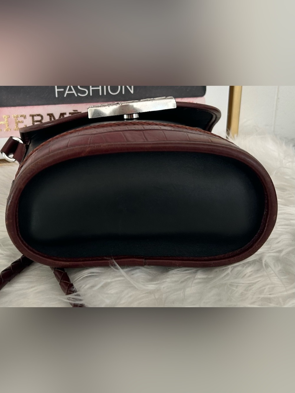 Brighton Brown Black Leather Crossbody Bucket Bag - Picture 11 of 13